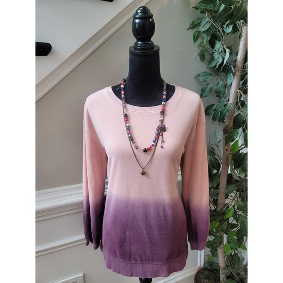 Matilda Jane Sweater Women's Size S Pink Purple Ombre Long Sleeve Knit Pullover - Picture 2 of 9